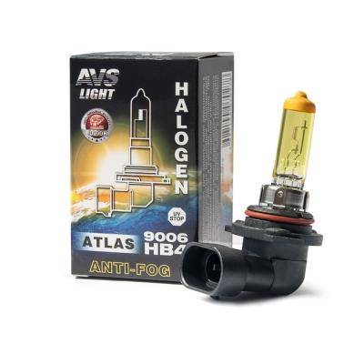 Лампа галогеновая AVS ATLAS ANTI-FOG HB4/9006 желтый 12V 51W