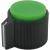 Ручка переменного резистора на вал 6мм. d-19,5*16,2мм, пластик, с носиком, черно-зелёный