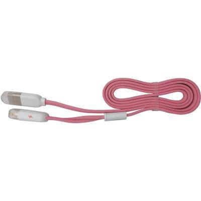 Кабель 2 в 1 USB - Lightning 8pin+micro USB, 1,0м, Remax Twins Cable RC-025t, розовый
