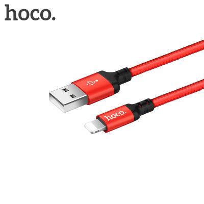 Кабель USB - Lightning 8pin, 2,0м, HOCO X14 Times speed, красный/черный 