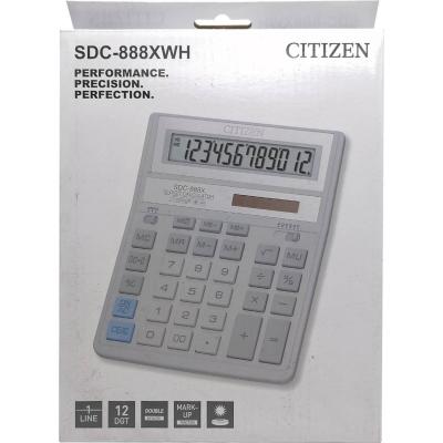Калькулятор CITIZEN SDC-888XWH 12-разр., настольный, белый