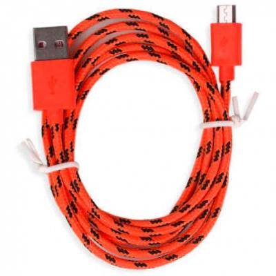 Кабель USB - micro USB, 1,2м, Smartbuy, нейлон, красный (iK-12n red)