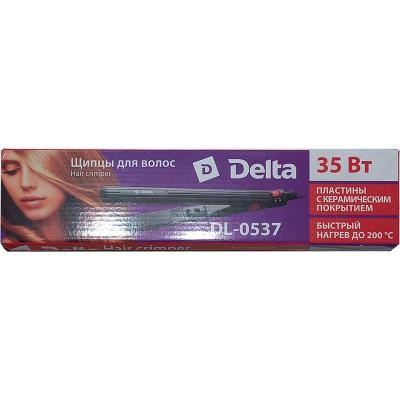 Выпрямитель волос DELTA DL-0537 (керамич.,35Вт, t-200C°), черный/малиновый