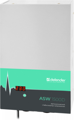 Стабилизатор напряжения DEFENDER ASW 1500D, настенный, 900Вт, 2 розетки