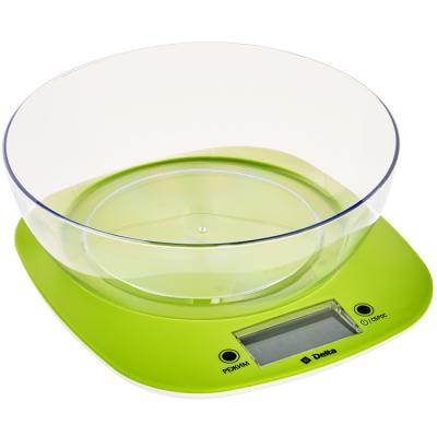 Весы кухонные DELTA KCE-32 (электронные, чаша, 5кг, 2*AAA), зеленый