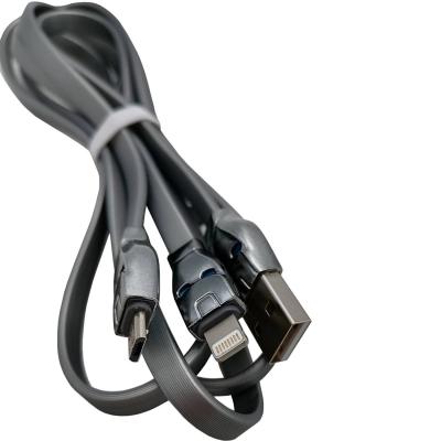 Кабель 2 в 1 USB - Lightning 8pin+micro USB, 1,3м, HOCO U14 Series, серый