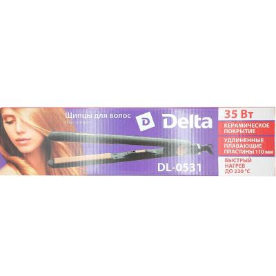 Выпрямитель волос DELTA DL-0531 (керамич.,35Вт, t-220C°), черный