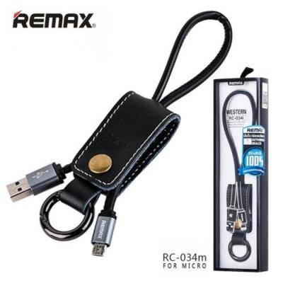 Кабель USB - micro USB, Remax West field RC-034m, брелок, черный