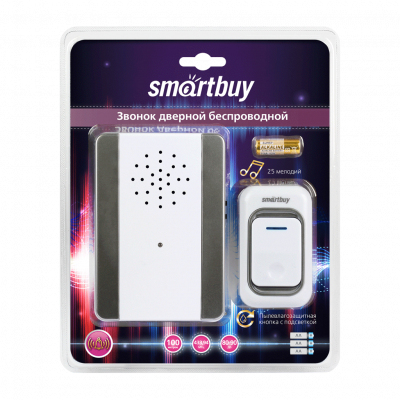 Звонок дверной беспроводной Smartbuy с цифр. код.IP44, подсветка, рег. гром. звука (SBE-11-DP7-25)