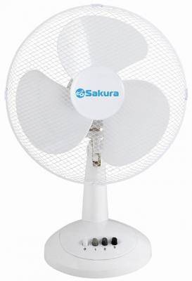 Вентилятор настольный Sakura SA-14G, 35Вт, 29см, бел/сер
