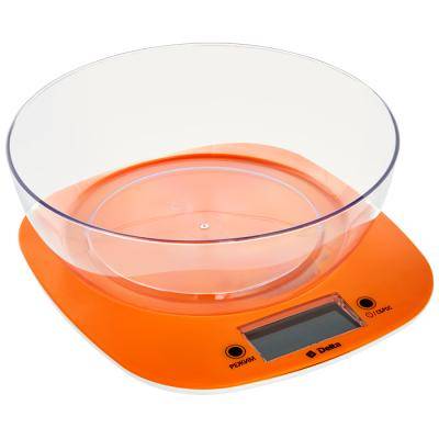 Весы кухонные DELTA KCE-32 (электронные, чаша, 5кг, 2*AAA), оранжевый