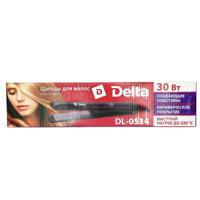 Выпрямитель волос DELTA DL-0534 (керам.,30Вт, t-220C°), коричневый**