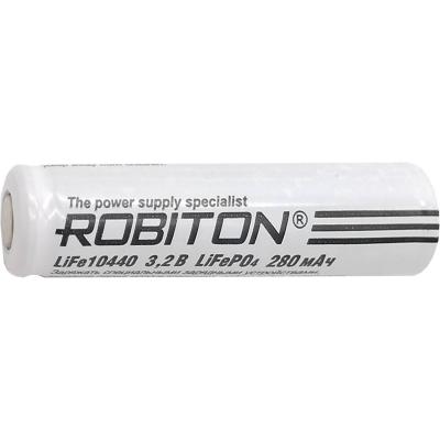 Аккумулятор 10440, 280 мАh, LiFe/3.2V /15883/ ROBITON
