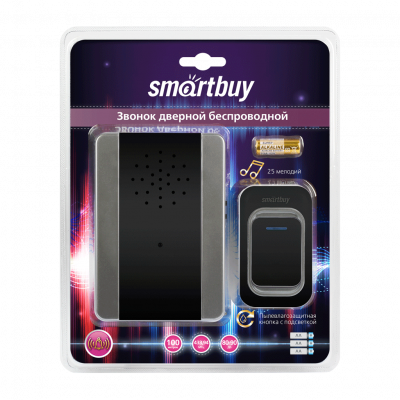 Звонок дверной беспроводной Smartbuy с цифр. код.IP44, подсветка, рег. гром. звука (SBE-11-DP6-25)