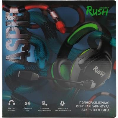 Игровая гарнитура Smartbuy RUSH ASPID, 40мм, переходник для ПК, черн/зелен (SBHG-9760)