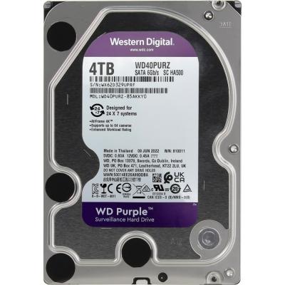 Внутренний HDD 4TB 3,5" WD Purple SATA 5400rpm buffer 64Mb (WD40PURZ)