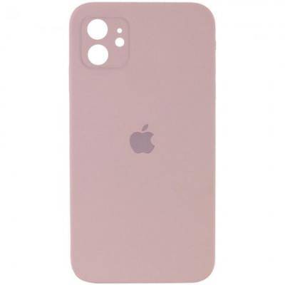 Чехол-накладка iPhone 11, Soft touch, Silicone Case, с полным покрытием, лого, розовая пудра /BL/
